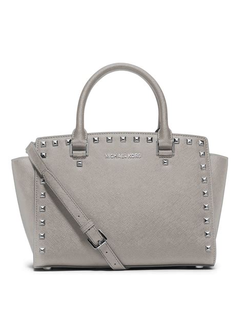 michael kors selma messenger medium white|Michael Kors selma studded.